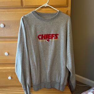 Majestic Gray Chiefs Crewneck Sweater